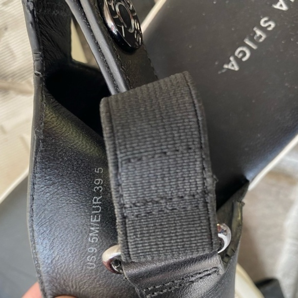 Via Spiga Flat Strap Sandals Black 9 - Picture 4 of 6